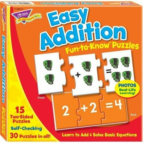 Trend Enterprises Easy Addition Puzzles, 45 Pieces, Multi TEPT36013